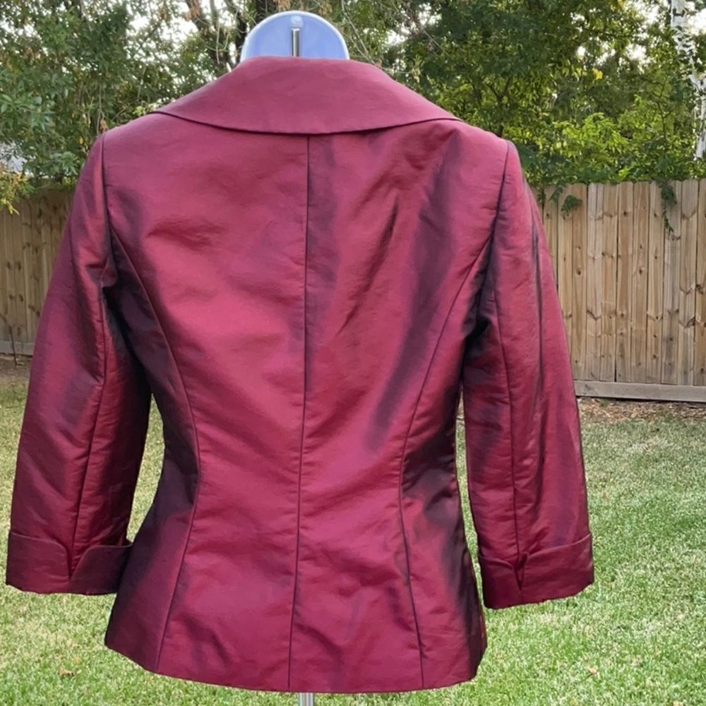 Alex Marie Burgundy Iridescent Formal Jacket, Size-2 - Picture 4 of 7